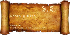 Weszely Rita névjegykártya