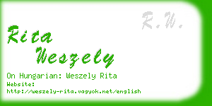 rita weszely business card